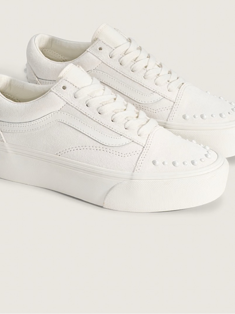 White suede Platform Lace-Up Women's Sneakers Vans